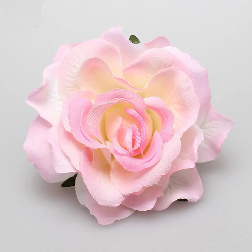 Rose Flower Hair Clips For Women Girls Artificial Floral Barrette Red Pink Handmade Hairpin Wedding Bridal Hair Accessoies