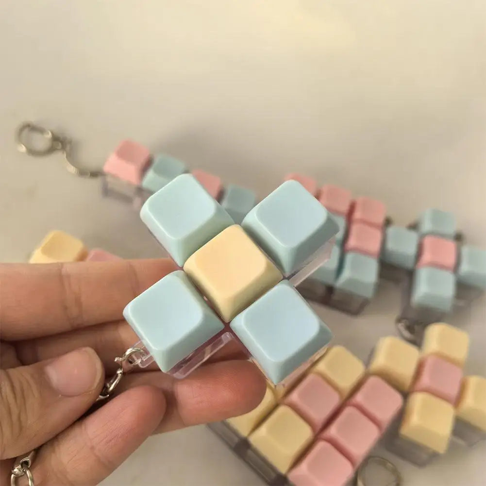 Decompression 9 Keyboard Key Toy For Adults Antistress Toys Boys Girls Anti Stress Finger Keyboard Games Keychain ﻿
