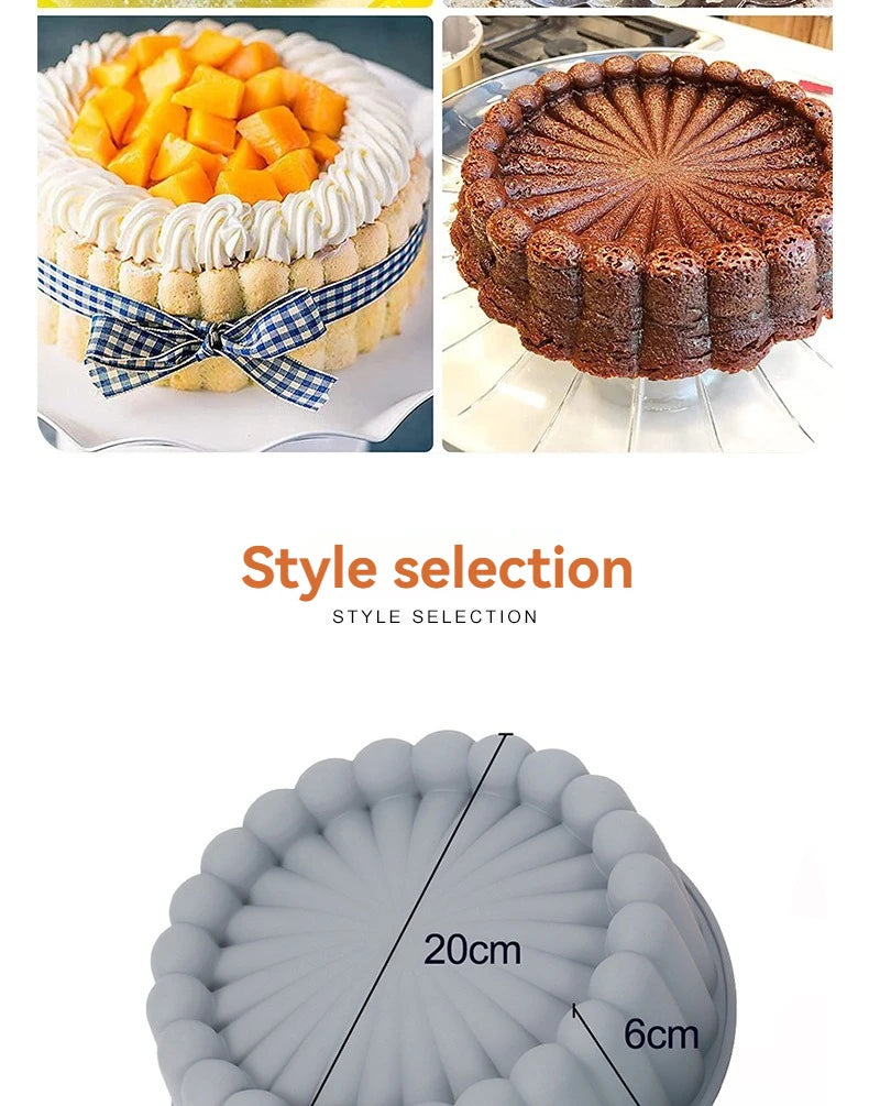 Silicone Sunflower Silhouette Cake Mold Round Diy Baking Molds Multi Purpose High Temperature Resistant Silicone Cake Mold Tools