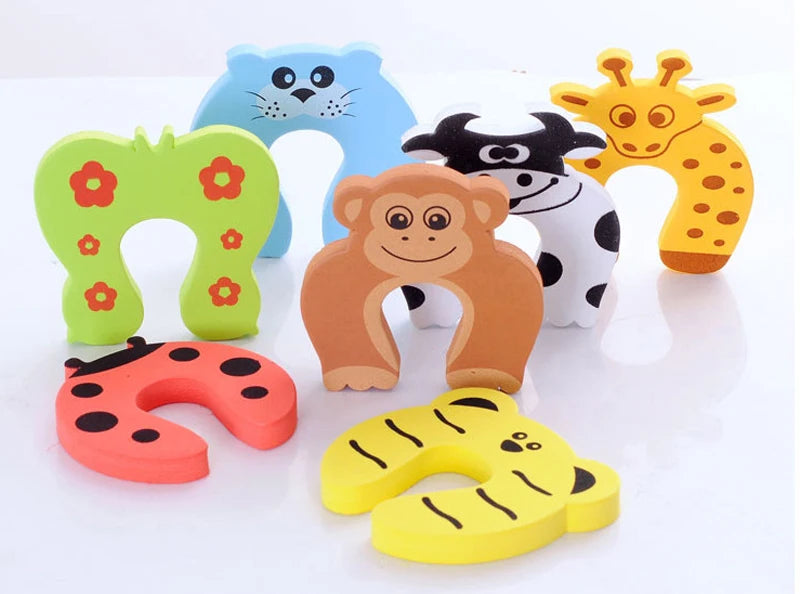 2/5pcs Baby Safety Door Stopper Anti-pinch Hand Cartoon Animal Door Block Thick Child Security Protection Lock Finger Protector