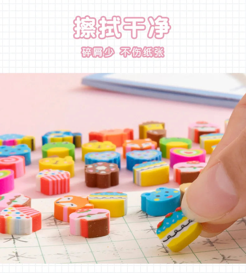 30 capsules/set transparent bag cartoon fruit animal love mini eraser cross-border June 1 Christmas gifts prizes stationery