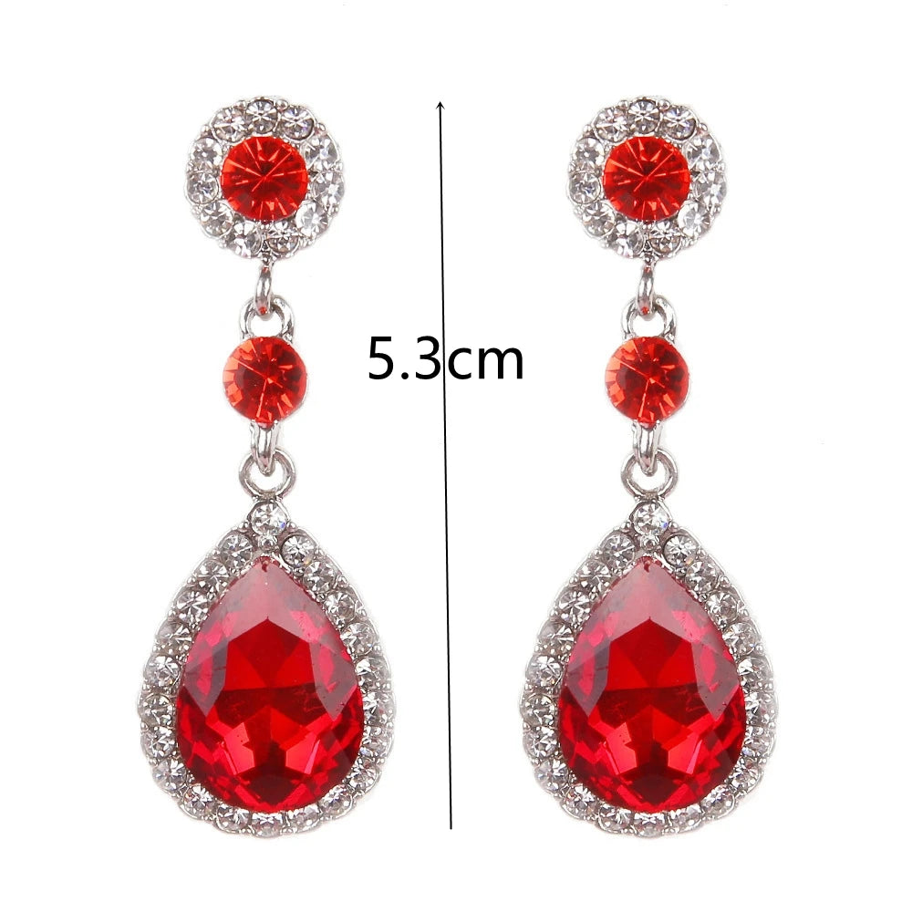 Red Statement Drop Earrings – Floral Heart Design for Elegant Occasions