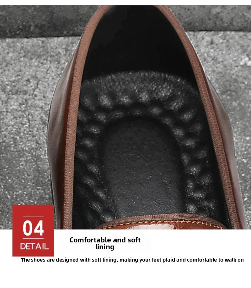 Men Shoes Classics Red Sole Leather Shoes Italian Brand Casual Shoe British Business Formal Dress Shoes Men's Loafers Big Size48