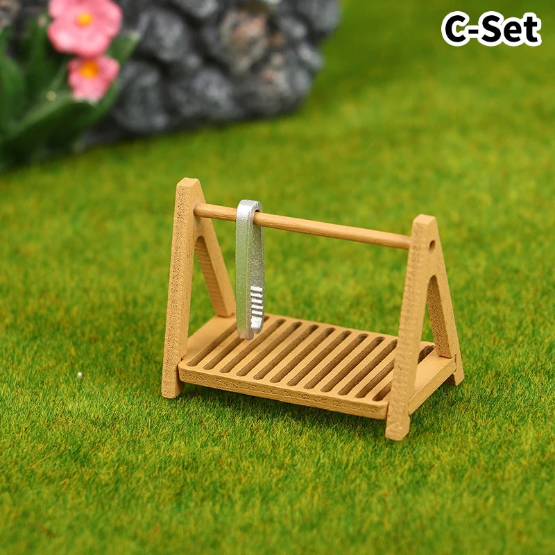 1Set 1:12 Dollhouse Miniature Bread Rack Cake Shelf Storage Box/Basket W/Baking Clip Scene Decor Doll House Accessories