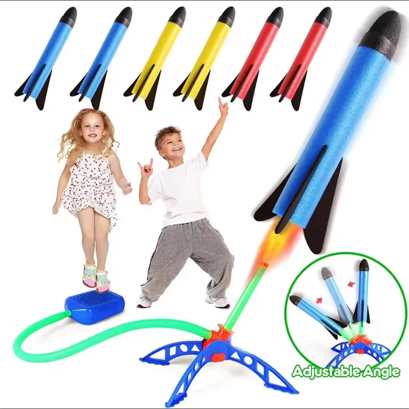 Air Rocket Foot Pump Launcher Outdoor Air Pressing Pedal Soaring Rocket Toy Kids Game suit Jumping Sport Game Kids Toy Gift