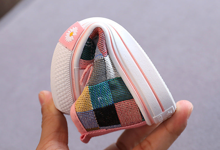 Children Canvas Shoes for Boys Girls Fashion Kids Casual Sneakers Breathable Checkered Classic Girls High-top Lattice Sneakers