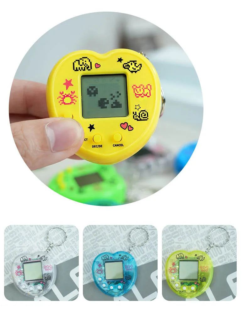1PCS Transparent Electronic Pets Game Handheld Game Console Toy Virtual Cyber Digital Pet Pixel Funny Gift Play Toy