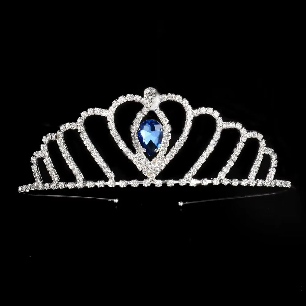 Princess Children's Tiara Red Bride Crown Floral Wedding Bridal Hair Accesories Golden Hair Jewelry Headdress
