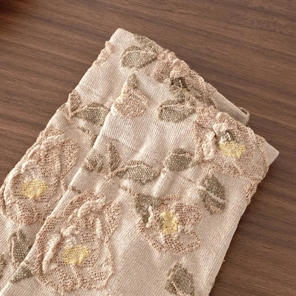 5 Pair Cute Print Socks For Women Long Autumn Winter Fashion Versatile Casual Ethnic Style Vintage Women's Socks Set 2025 New