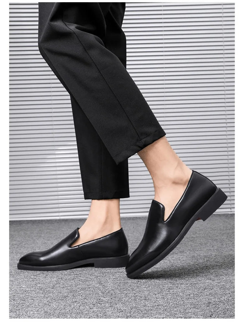 Men Shoes Classics Red Sole Leather Shoes Italian Brand Casual Shoe British Business Formal Dress Shoes Men's Loafers Big Size48
