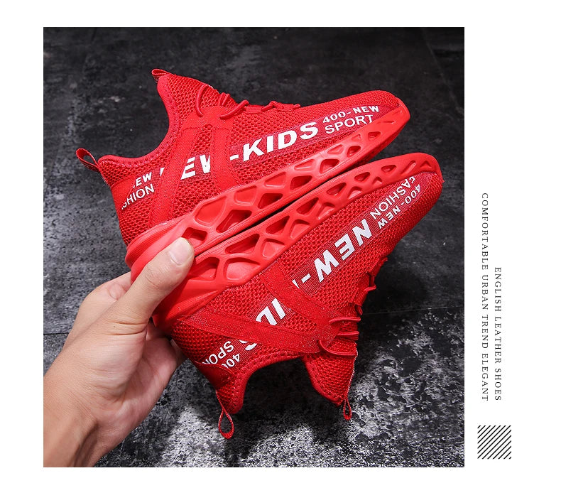 Kids Casual Low Top Lace Up Sneakers Boys Girls Breathable Lightweight Anti Slip Outdoor Walking Children Sports Running Tennis