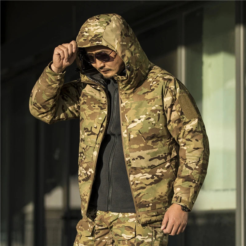 Winter Parkas Men Tactical Jackets Heating Militarmy Jacket Keep Warm Hooded Coats Windbreaker Multicam Thermal Camo Clothing