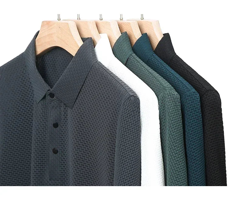 Business Casual Sweat-absorbing Top Brand Clothes Summer New Men's Short Sleeve T-shirt Ice Silk Cool and Breathable POLO Shirt