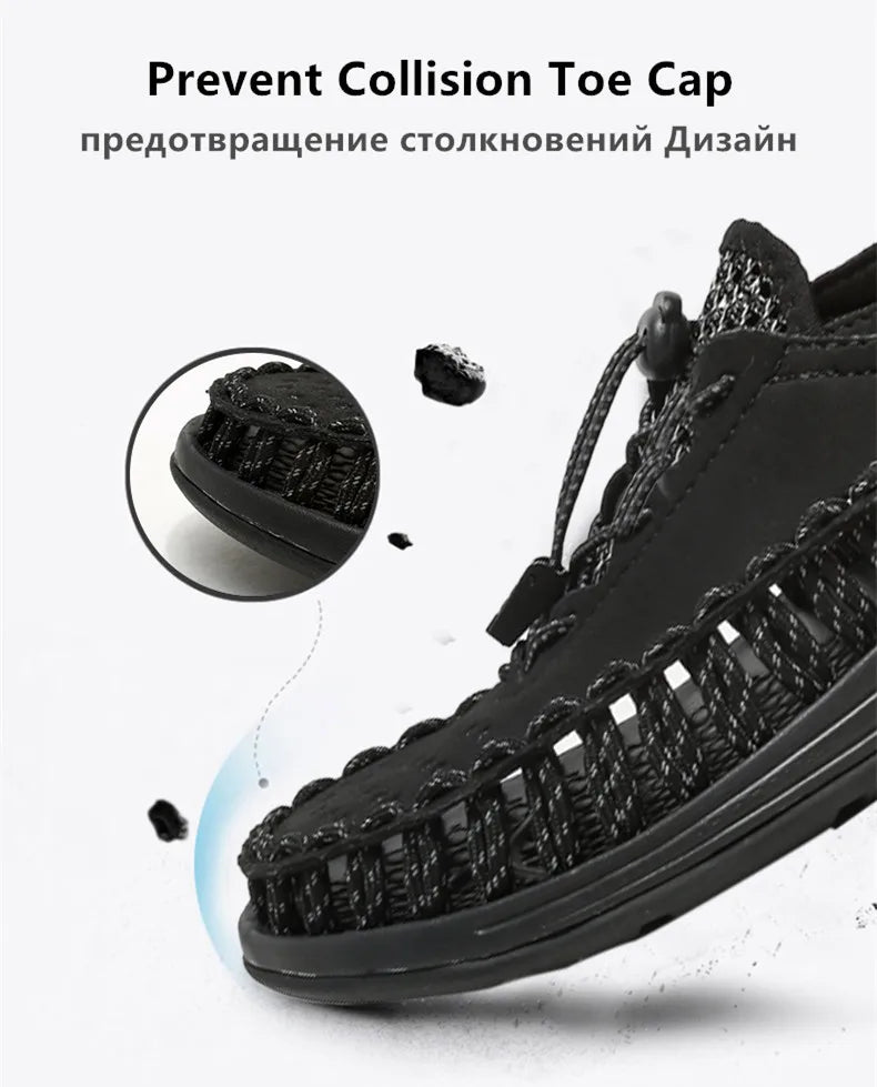 Summer New Sandals Fashion Handmade Weaving Casual Men Sandals Brand Designer Outdoor Walking Men's Shoes Summer Beach Shoes