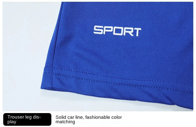 Sports suit men's summer fitness short sleeve men's fast drying clothes running loose casual Sportswear large