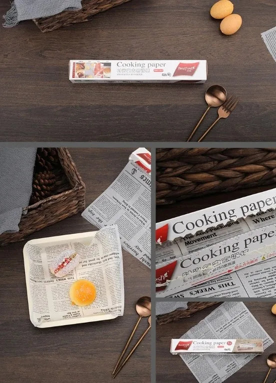 Retro English Newspaper Food Grade Grease Paper Bread Sandwich Burger Fries Wrappers Cookie  Food Accessories for Baking Kitchen