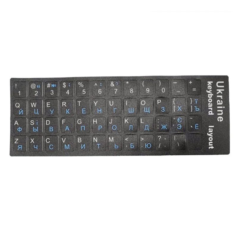 Ukraine Language Ukrainian Keyboard Sticker Durable Alphabet Black Background For PC Laptop Accessorie Computer Keyboard
