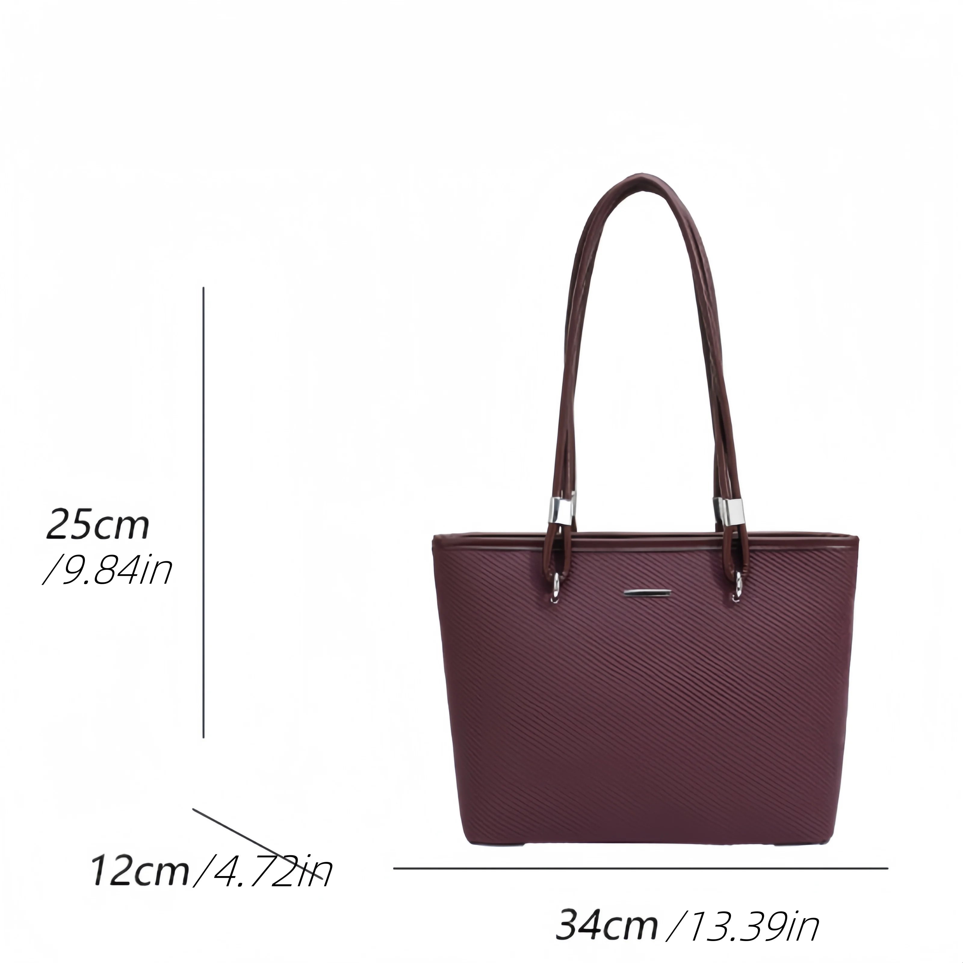 Pu Women's Shoulder Bag Stylish And Simple Solid Color Handbag Adjustable Shoulder Strap Waterproof Large Capacity Bucket Bag