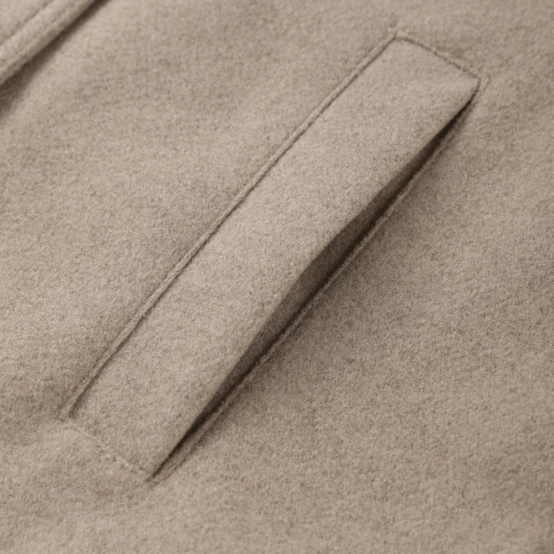 Elegant Women's Short Woolen Coats Stand Collar Double Breasted Long Sleeve Female Jacket 2025 Autumn Winter Lady Warm Outwear