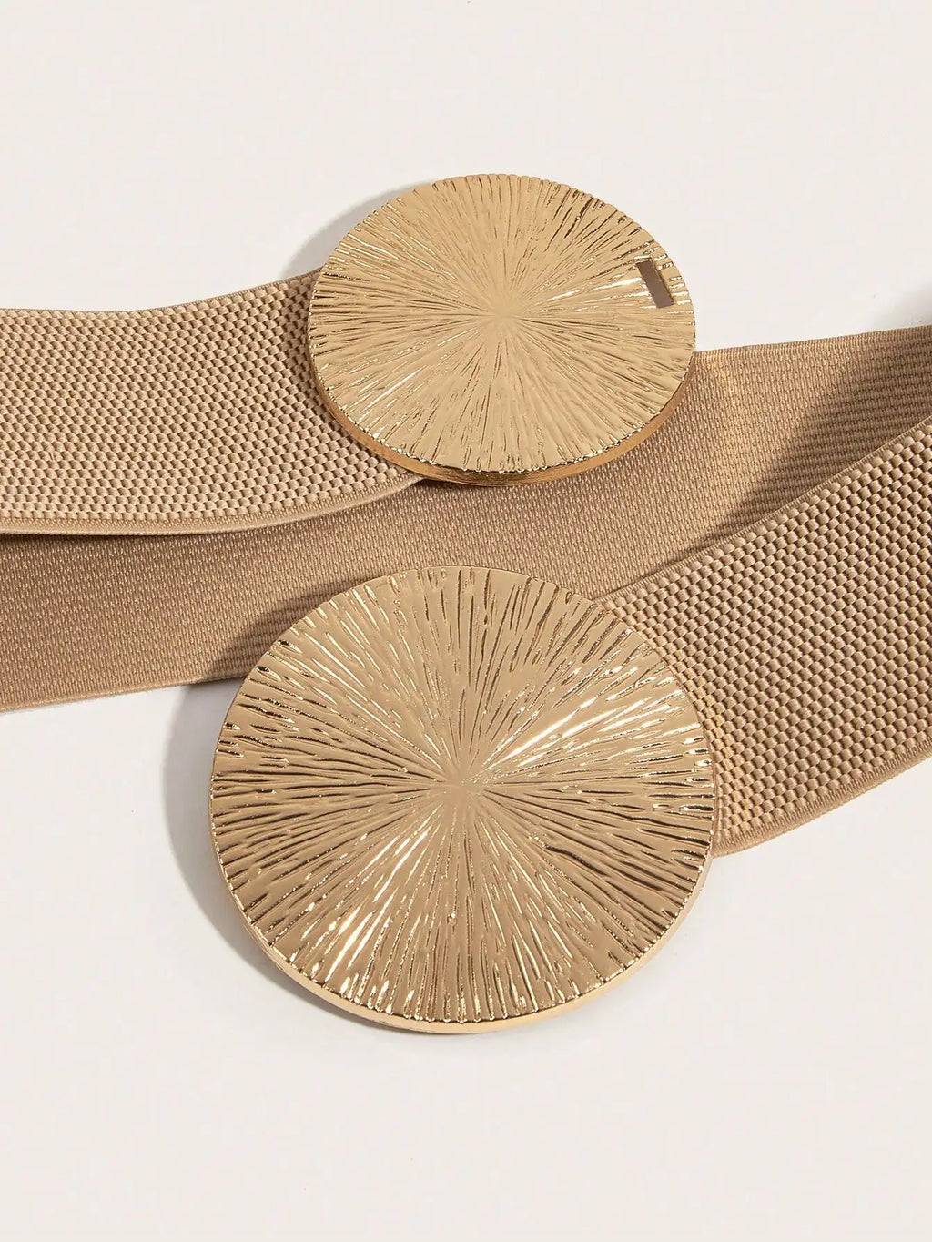 1 piece women's large and small round buckle elastic belt