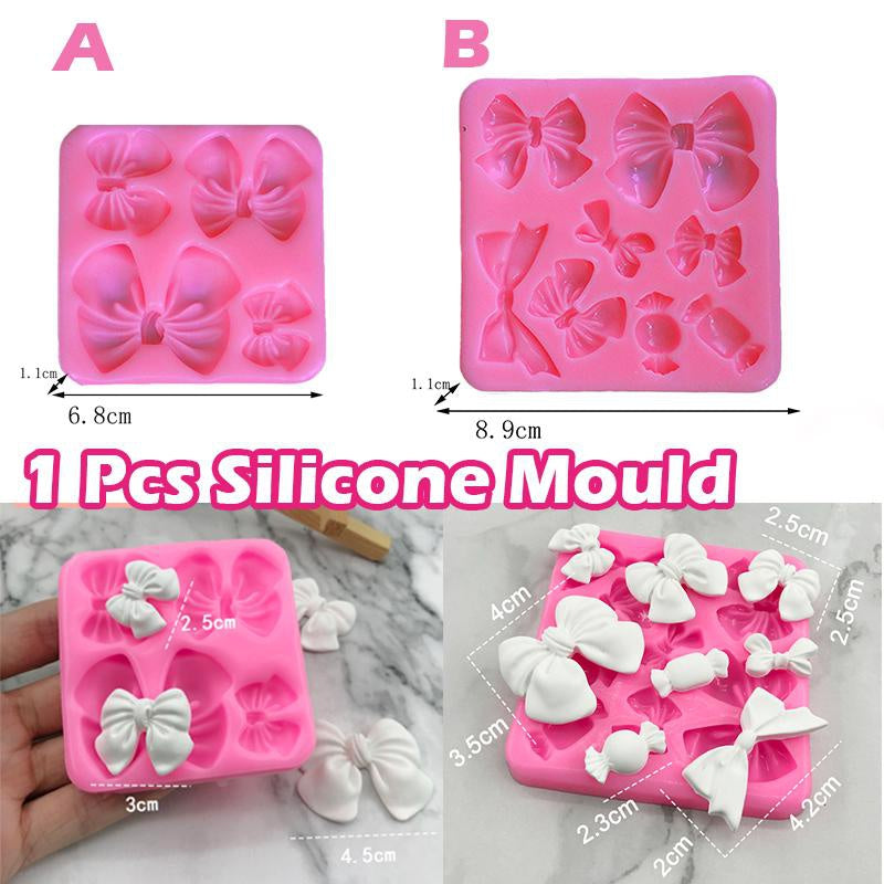 1 Pcs Cake decoration tools, pastry kitchen baking accessories, bowknot resin art mold, silicone mold