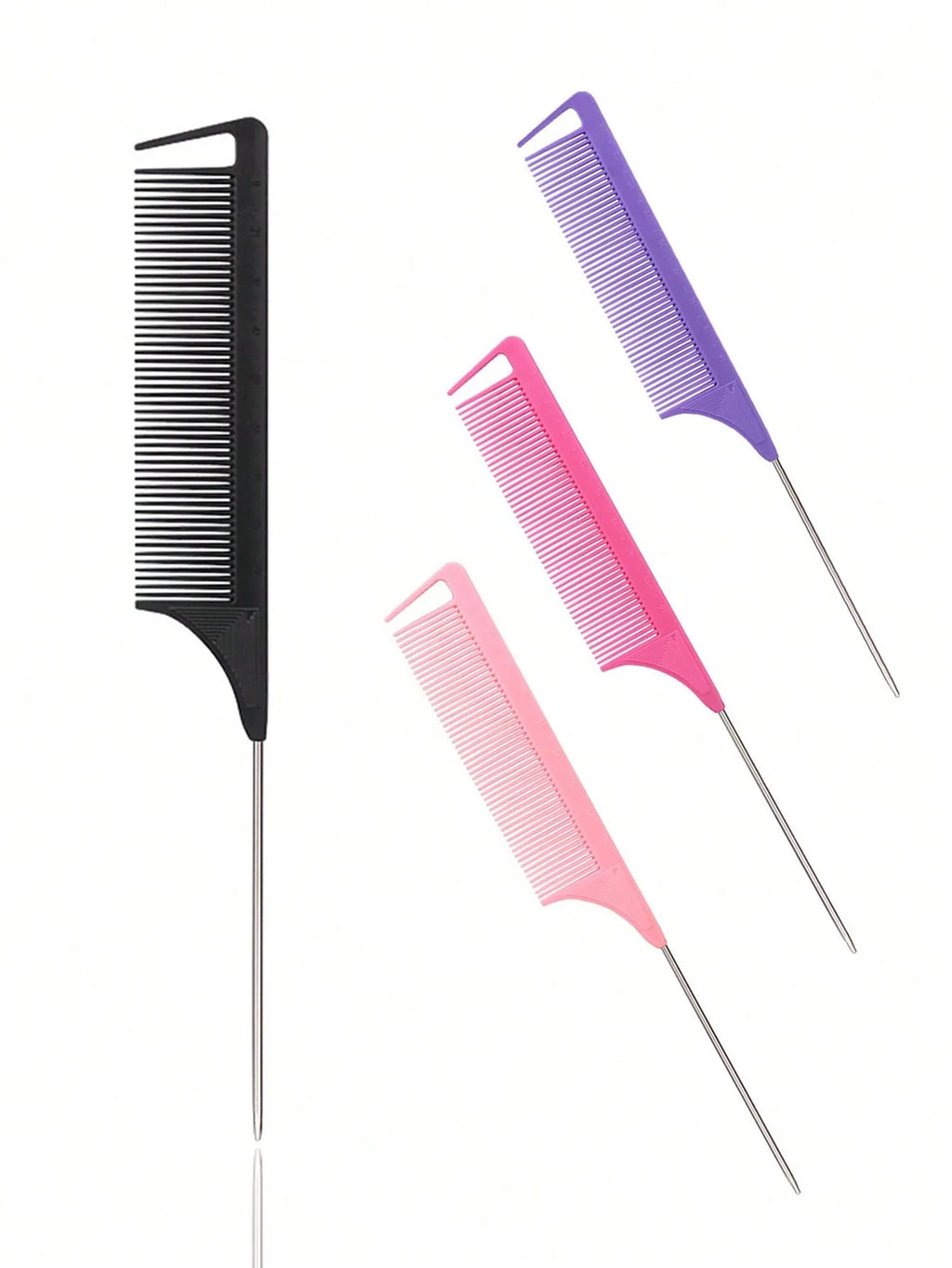 Stainless Steel Pointed Tail Hair Comb – Professional Salon Hair Styling Tool, Hair Brush for Real Hair Wigs