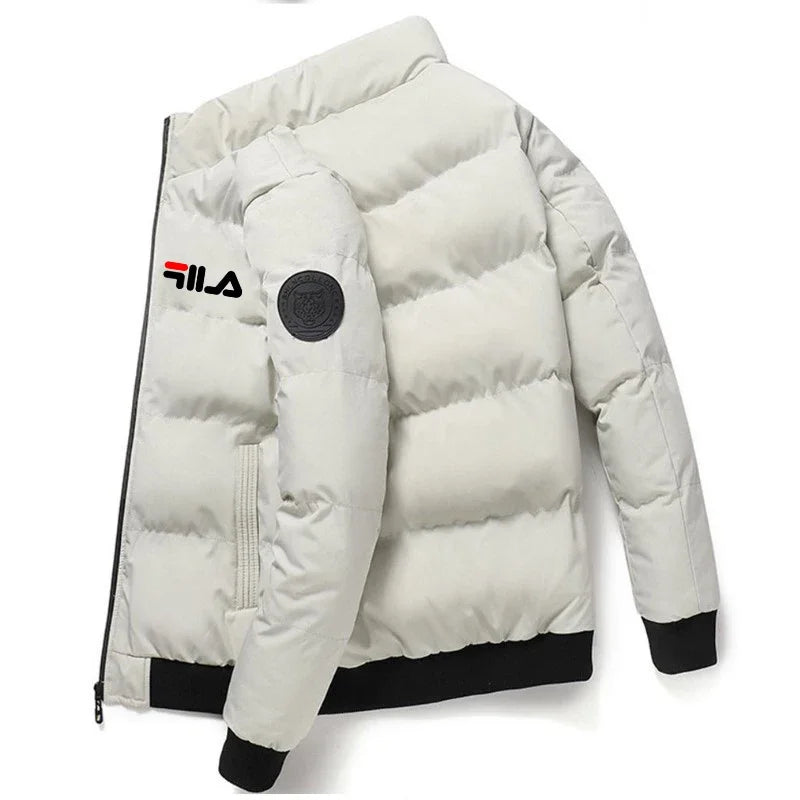 New 2025 autumn/winter men's short jacket, fashionable outdoor casual stand-up collar zipper men's cotton-padded jacket