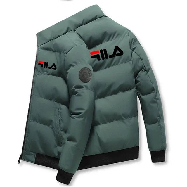 New 2025 autumn/winter men's short jacket, fashionable outdoor casual stand-up collar zipper men's cotton-padded jacket