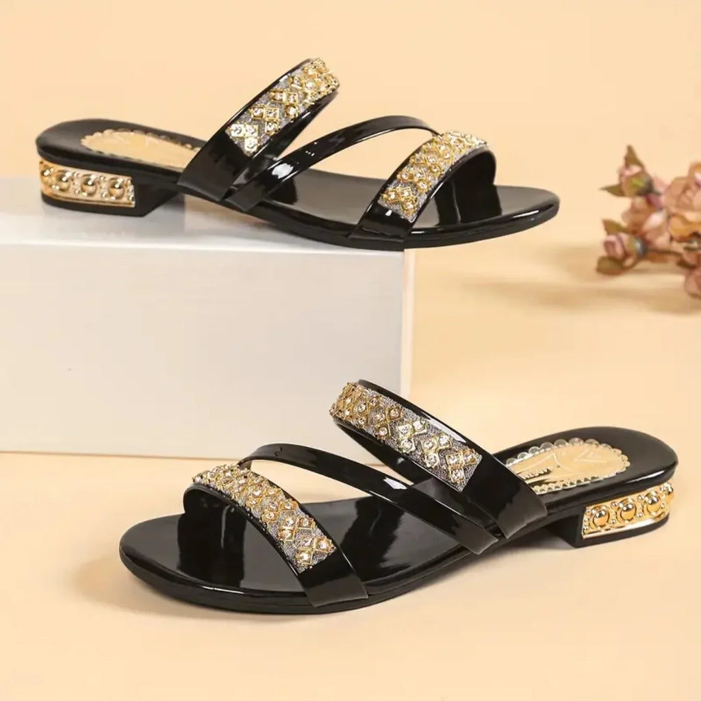 Summer Women Slippers Square Head Snake Pattern Shoes New Flat Bottom Slippers Women Transparent Belt Sandals Slides Women