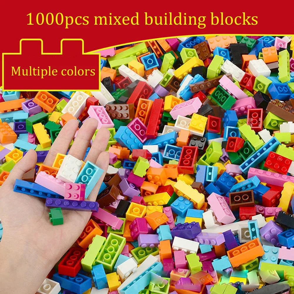 1000/500/300pcs Building Blocks City DIY Creative Building Blocks Compatible Building Blocks Large Base Plate Educational Child