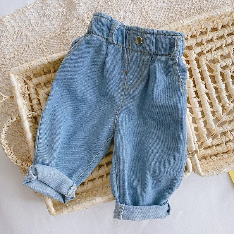 MILANCEL 2026 Spring Autumn Solid Kids Boys Straight Pants Fashion Children Clothing Trousers Brief Jeans for 1-6 Years