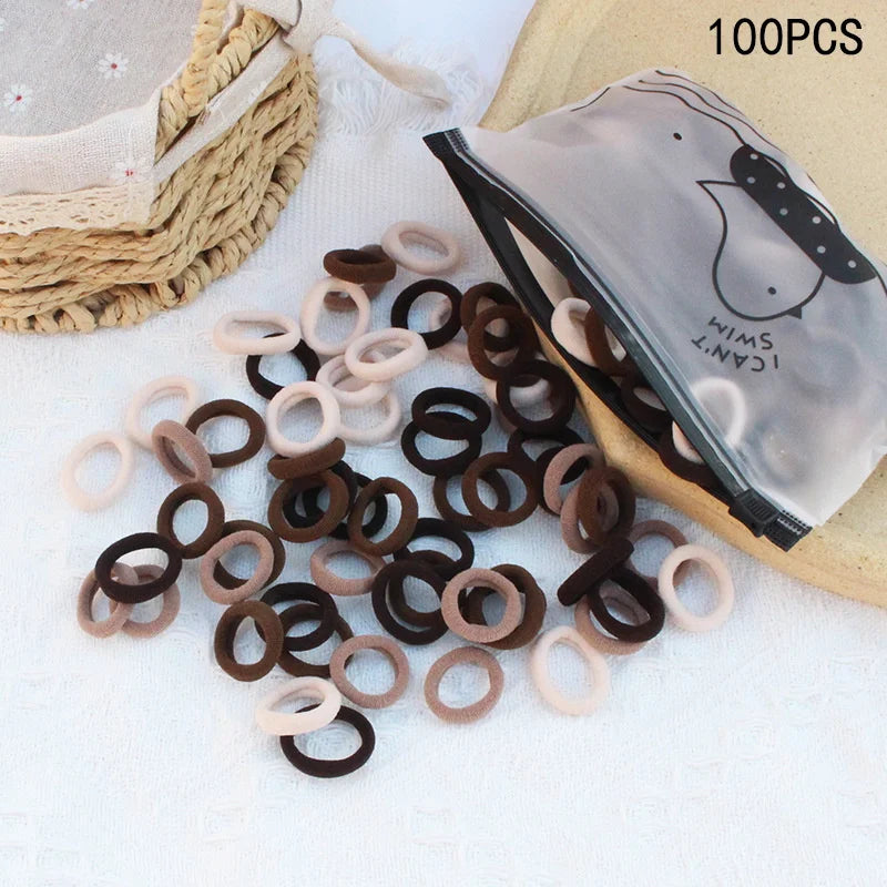 20/50Pcs/Set Girls Colorful Nylon Small Elastic Hair Bands Kids Cute Bow Hair Bands Ponytail Holder Headband Hair Accessories
