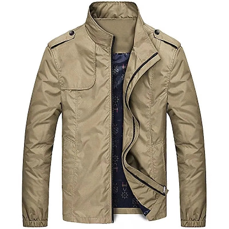 DIMUSI Men's Lightweight Coats Spring Autumn Man Waterproof Jackets Causal Men Stand Collar Windbreaker Camping Jacket Clothing