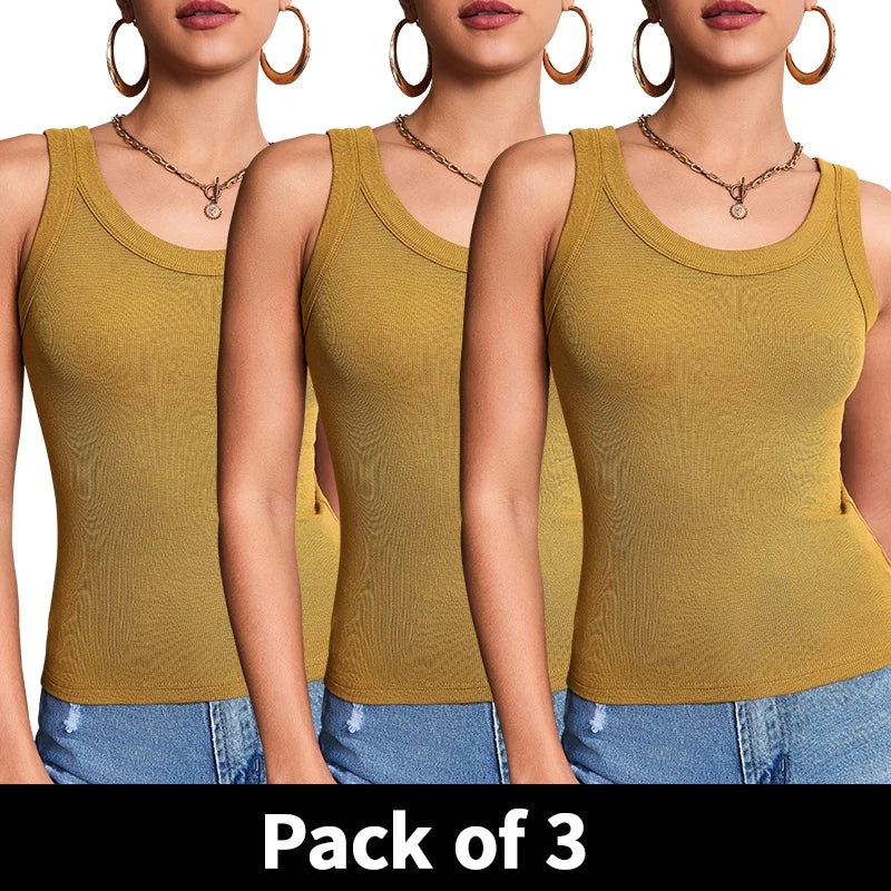 1/3 Pieces Four Seasons Thin Ladies Solid Color Joker Camisole Young Women Plus Size Comfortable and Sexy T-shirt Shirt Casual