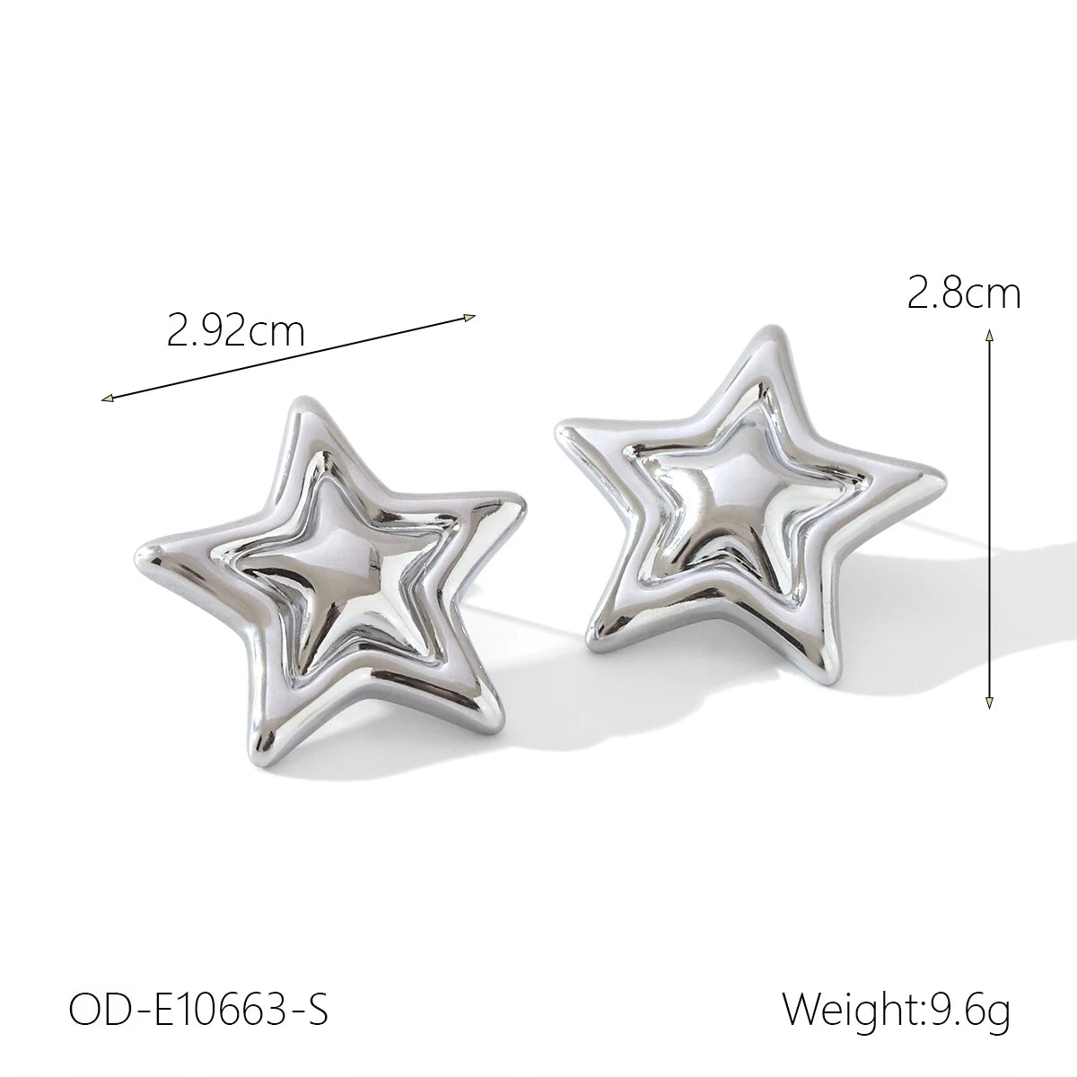 star Stainless steel earrings 18k gold plated  jewelry fashionable women's earring accessories Valentine's Day Gift For Woman