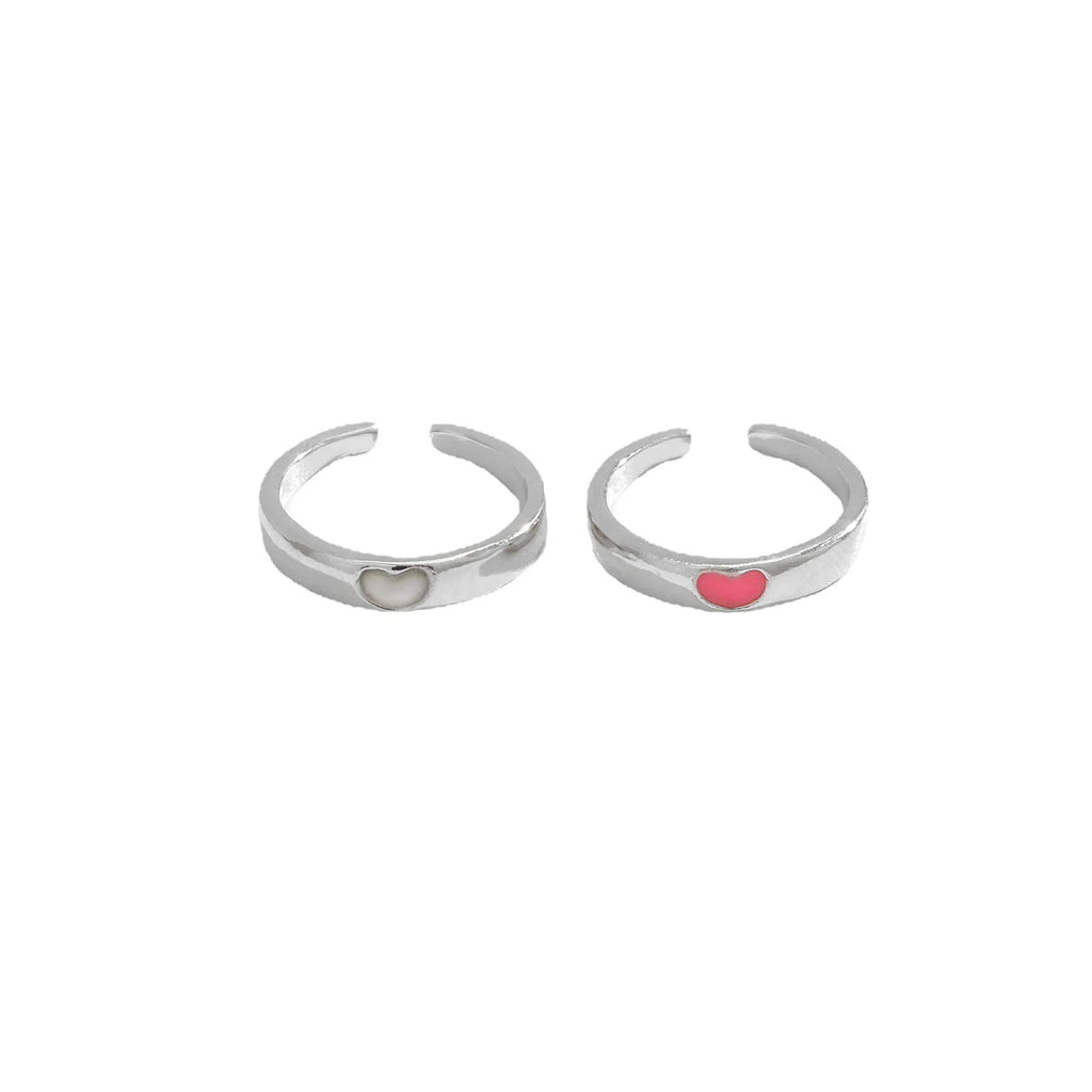 Blue Pink Luminous Ring For Couple Creative Love Heart Index Finger Ring Glowing In The Dark Rings Jewelry Valentine's Day Gift