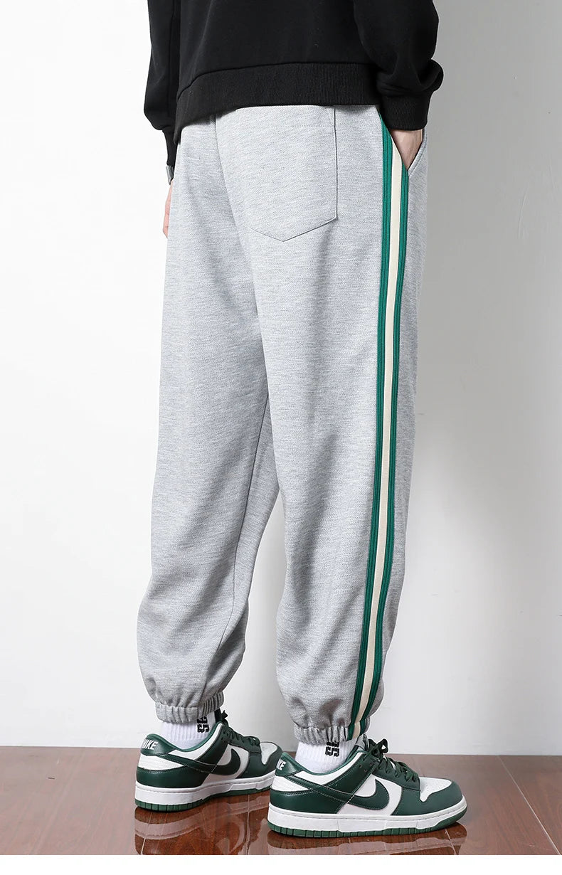 Men Long Pants Autumn and Winter Mens Casual Sweatpants Soft Sports Pants Jogging Pants Black Grey Color M-8XL YBG60