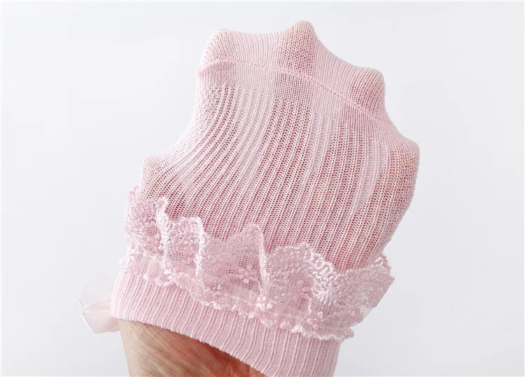Lawadka 0-24Month Newborn Baby Socks For Girls Cotton Lace Infant Girls Sock Princess Bow Toddler Baby Girls Socks Spring 2024