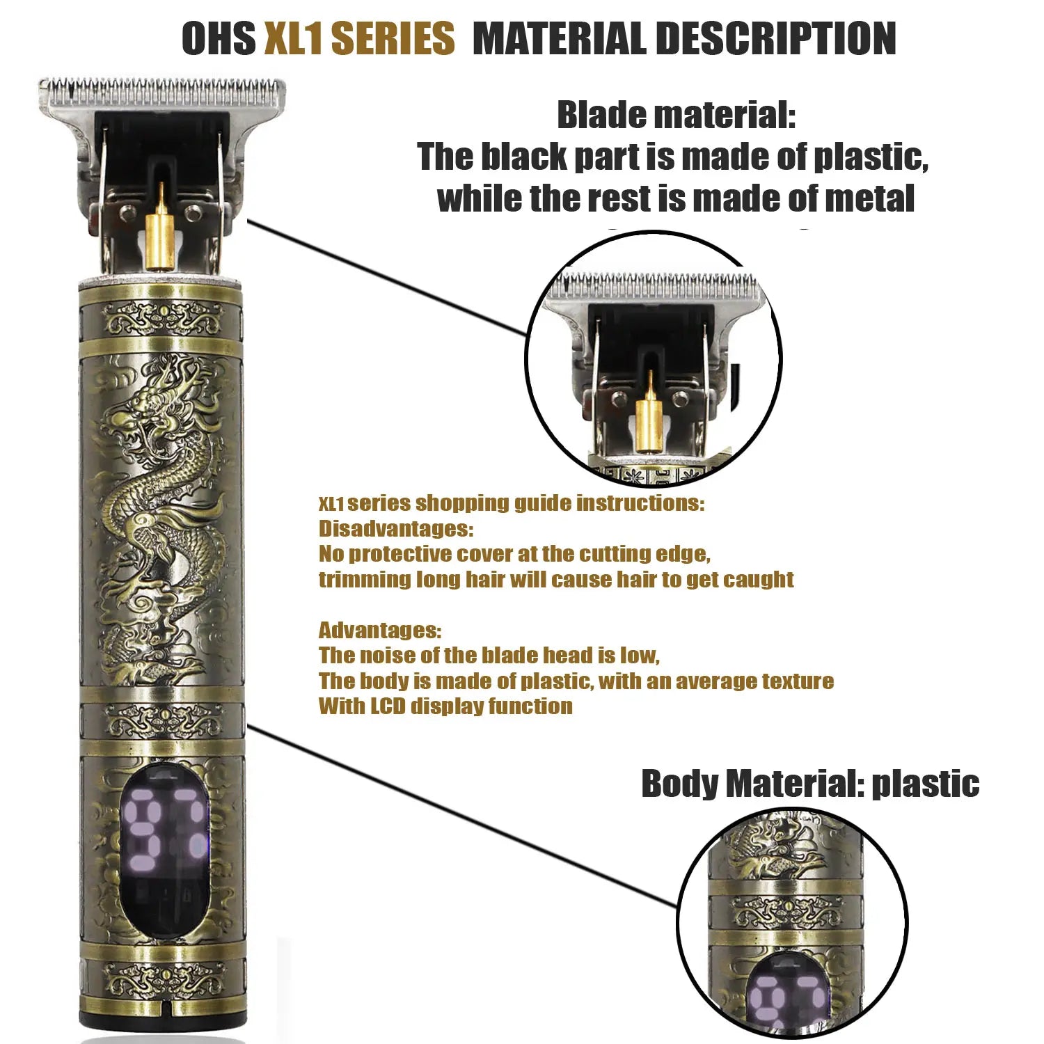 OHS Rechargeable  Vintage T9 Cordless Hair Cutting Machine Electric Shaver For Man Hair Clipper Barber Trimmer Beard Razors