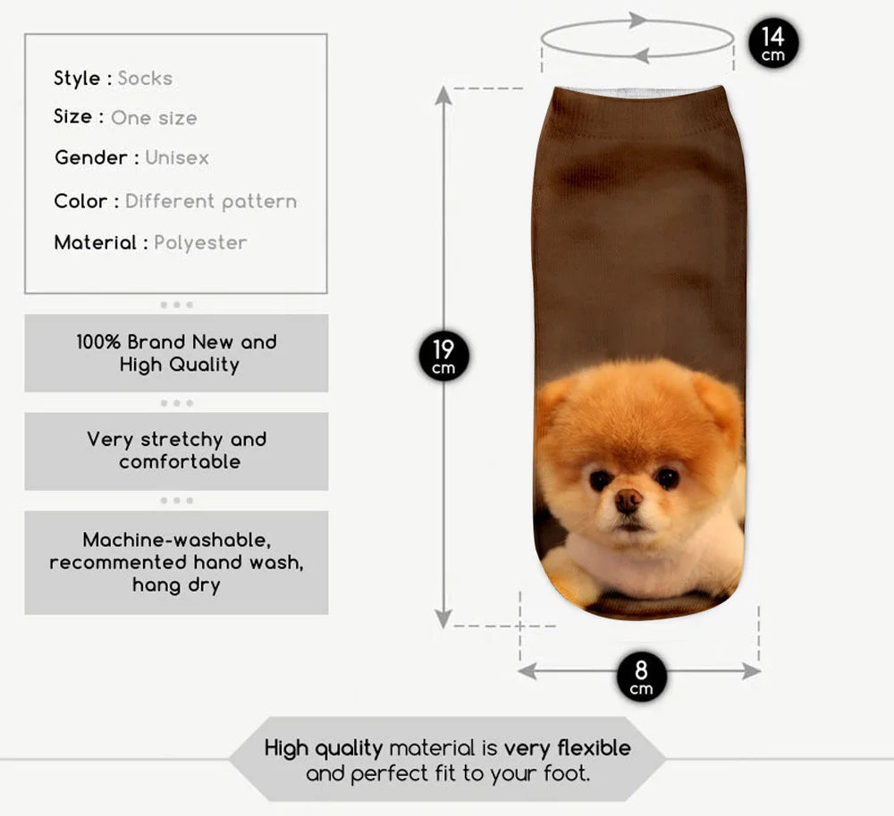 Funny 3D Printed Socks Flip Flops Slippers Sandals Skull Shoe Pattern Summer Cute Kawaii Low Short Soft  Ankle Beach Floor Socks