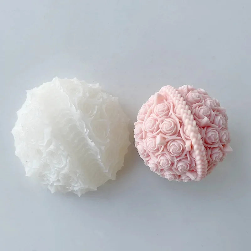 DIY Bowknot Rose Flower Candle Mold Cylinder Rose Floral Pillar Silicone Mold Wedding Decor Valentine's Day Gift Christmas decor