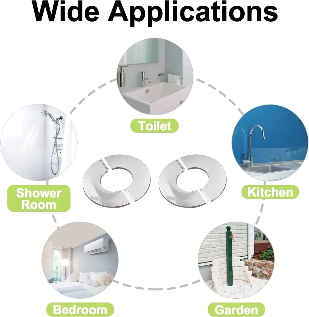 1PC Self-Adhesive Stainless Steel Faucet Decorative Cover Shower Chrome Finish Water Pipe Wall Covers Bathroom Accessories