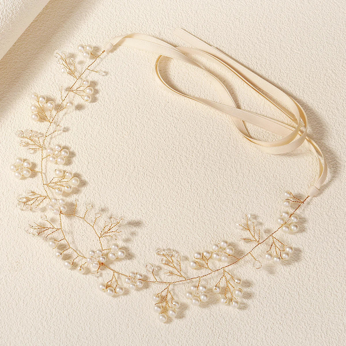 Elegant Flower Pearl Wreath Headband Bride Wedding Dress Accessories Garland Headdress Bride Hair Band Hairvine Wedding Jewelry