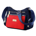 Women's handbag in various colors, multi-layered with zippers, can be worn diagonally or carried on the shoulder.