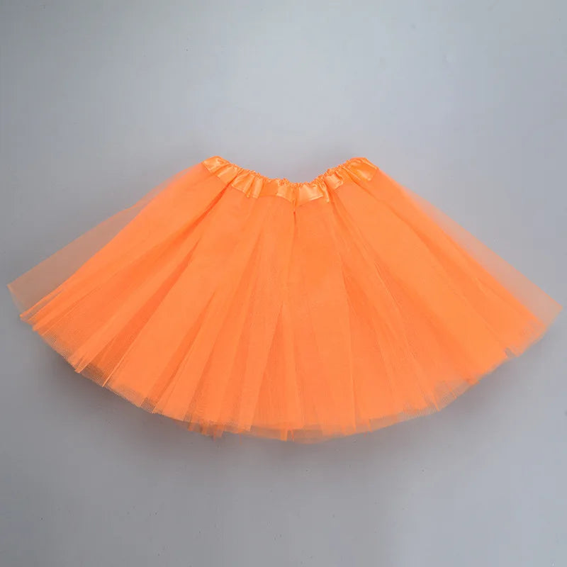Girl Elastic Ballet Dancewear Tutus Mini Skirt For Birthday Party Dance 3 Layer Tulle Tutu Skirt for Kids Princess 2-8Y Girls