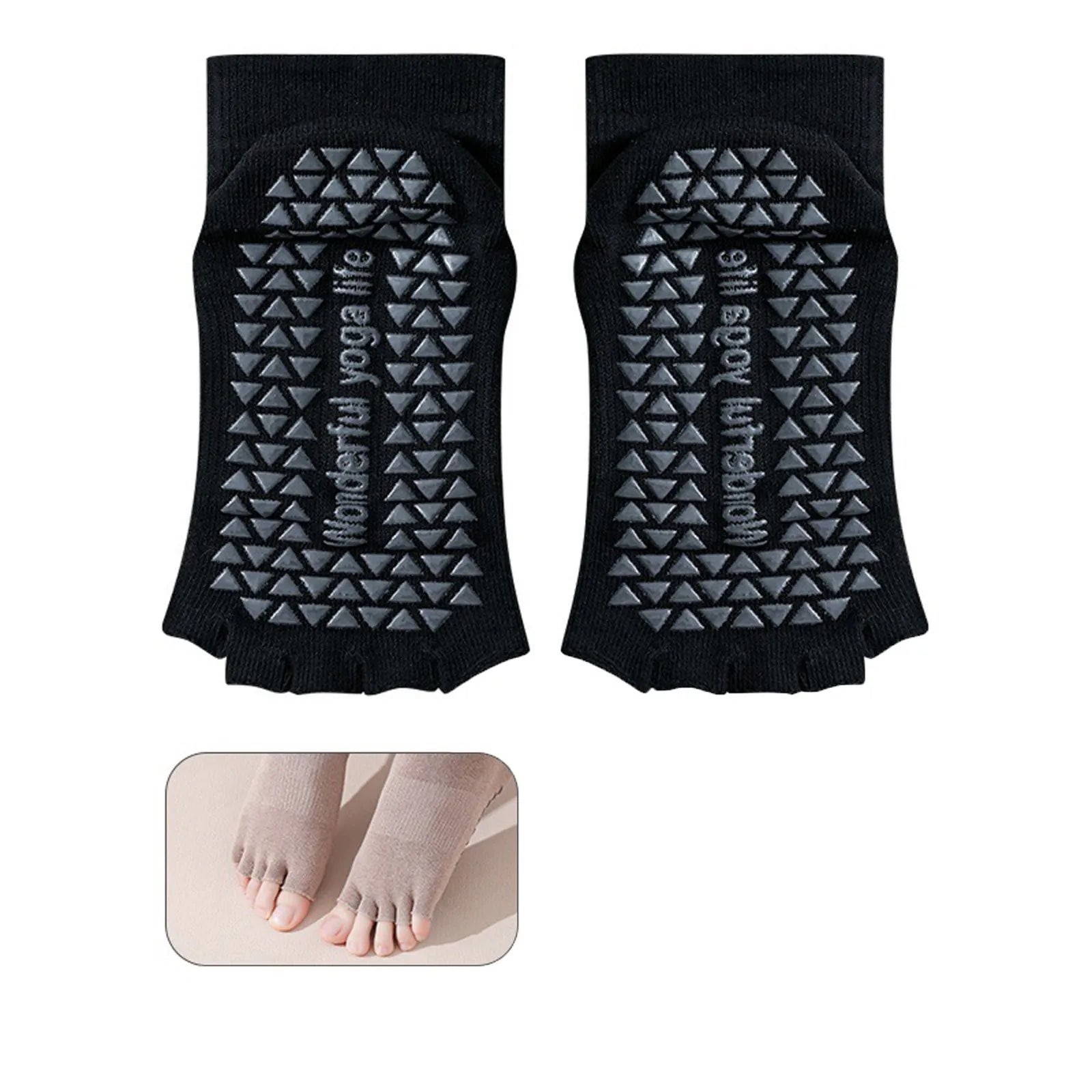 Women Yoga Five Toe Socks Breathable Anti-Slip Silicone Sport Pilates Socks Gym Fitness Dance Socks Foot Care Split Toe Socks