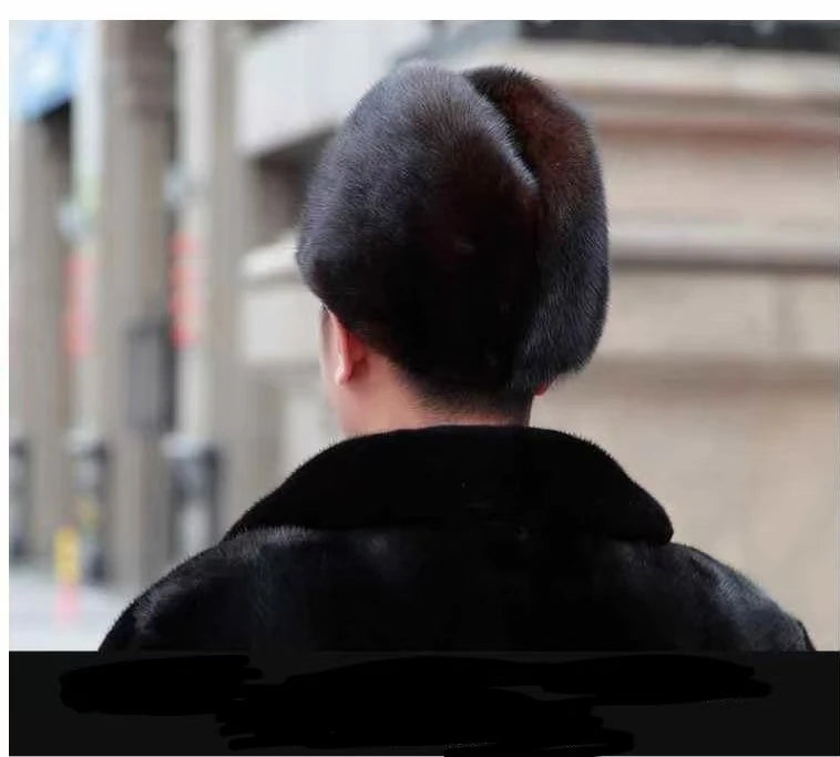 Winter Keep Warm Brown Hats Beret For Men Elegant Fashion Thick Fur Caps Black Bonnet Wool Europe and America Style