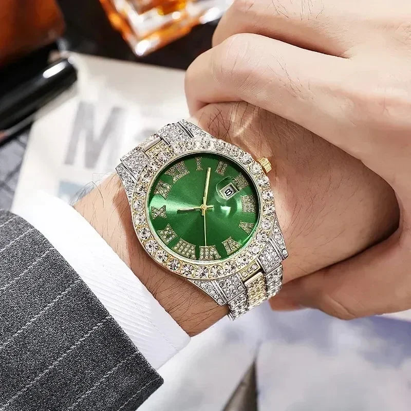 Fashion Full Iced Out Watch for Men Multiple Colors Hip Hop Mens Watch Fashion Cool Bling Diamond Luxury Mens Watches Clock