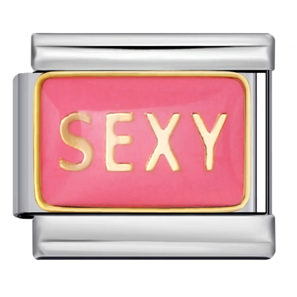 New Personalized English Words 100% DAD NANA LOVE SEXY Italian Charm Link Fit 9mm Stainless Steel Making DIY Bracelet Jewelry