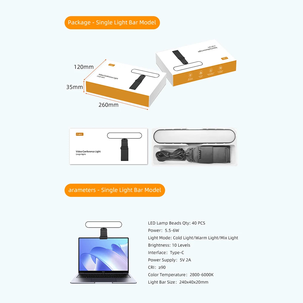 Video Conference Light Computer Light For Video Conferencing Video Call Lighting Adjustable Brightness Live Stream Light Phone